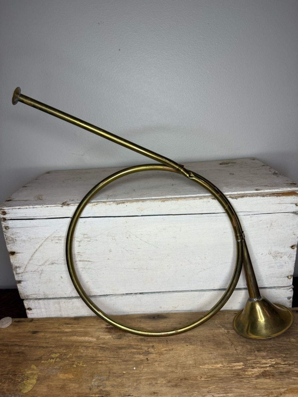 Vintage Brass Hunting Horn Decorative Trumpet